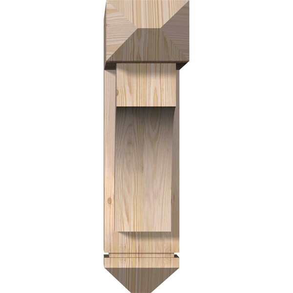 Westlake Arts And Crafts Smooth Bracket W/ Offset Brace, Douglas Fir, 7 1/2W X 24D X 28H